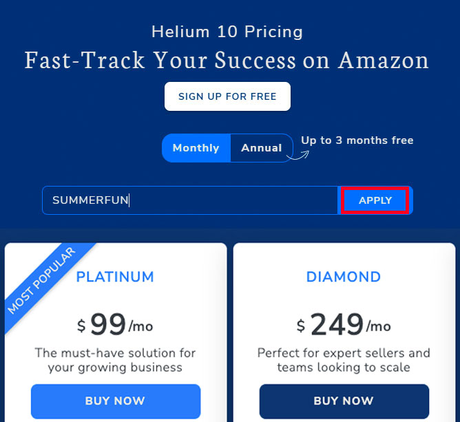 discount on helium 10