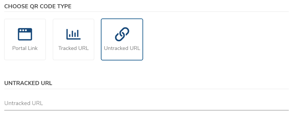 Image shows the Untracked URL selected and the untracked url field ready to be filled out.